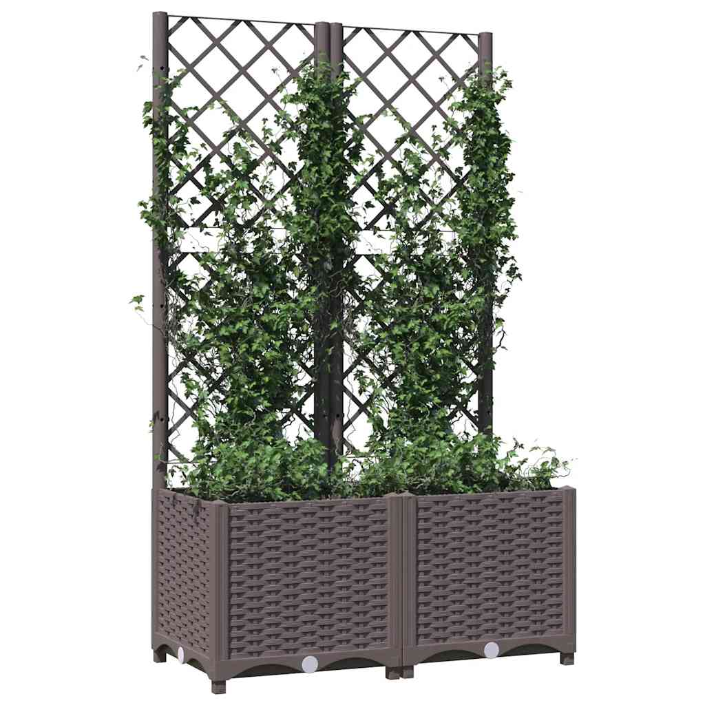 Vrtna sadilica s rešetkom smeđa 80 x 40 x 136 cm PP