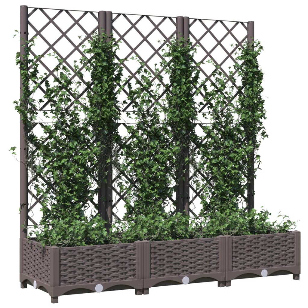 Vrtna žardinjera s rešetkom smeđa 120x40x121,5 cm PP