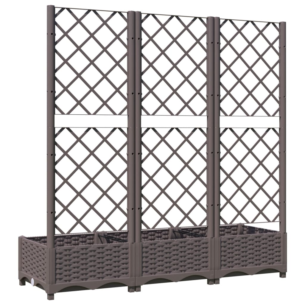 Vrtna žardinjera s rešetkom smeđa 120x40x121,5 cm PP