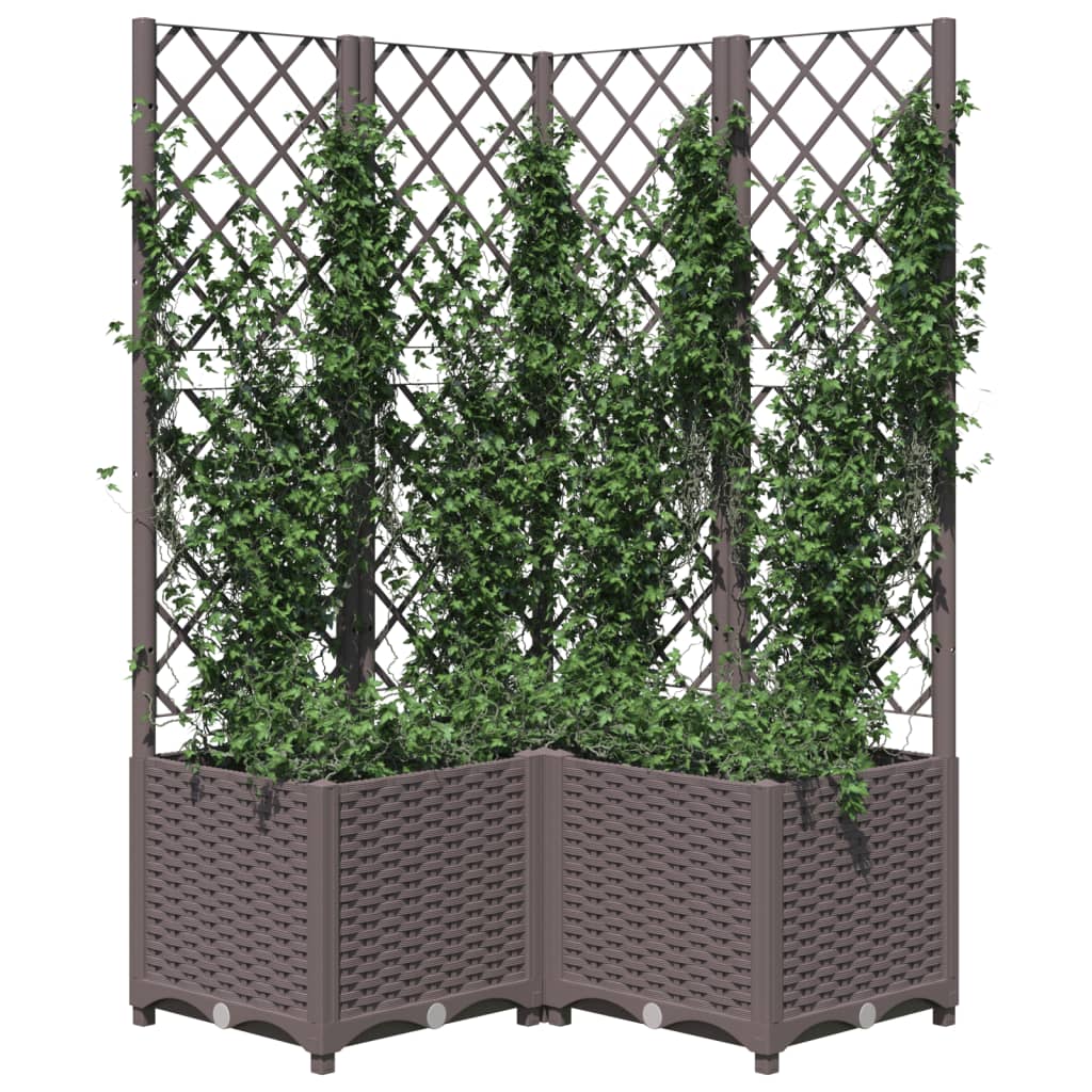 Vrtna sadilica s rešetkom smeđa 80 x 80 x 136 cm PP