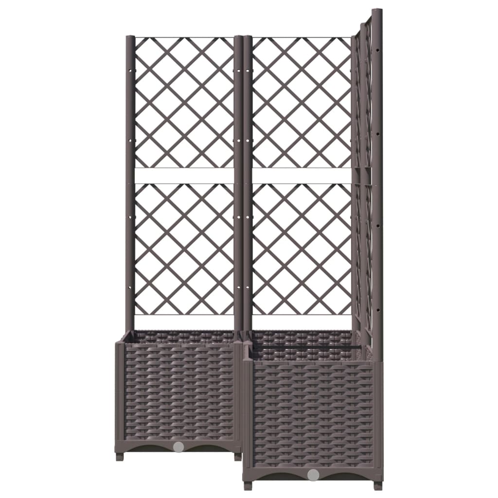Vrtna sadilica s rešetkom smeđa 80 x 80 x 136 cm PP