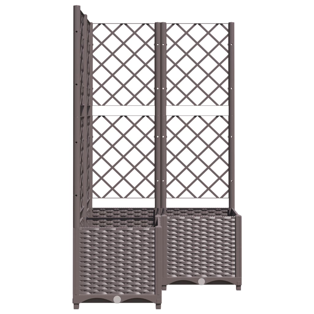 Vrtna sadilica s rešetkom smeđa 80 x 80 x 136 cm PP