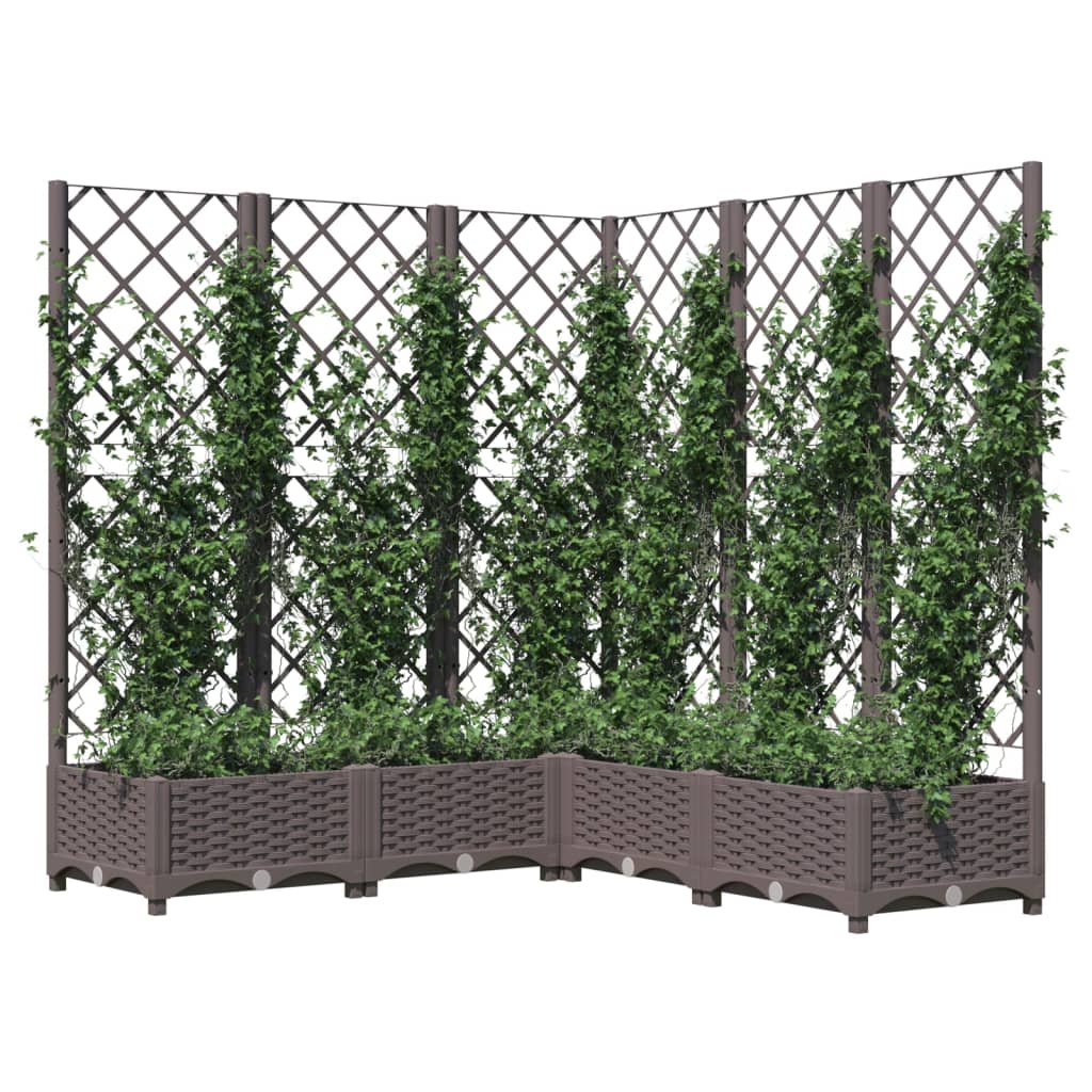 Vrtna sadilica s rešetkom smeđa 120 x 120 x 121,5 cm PP