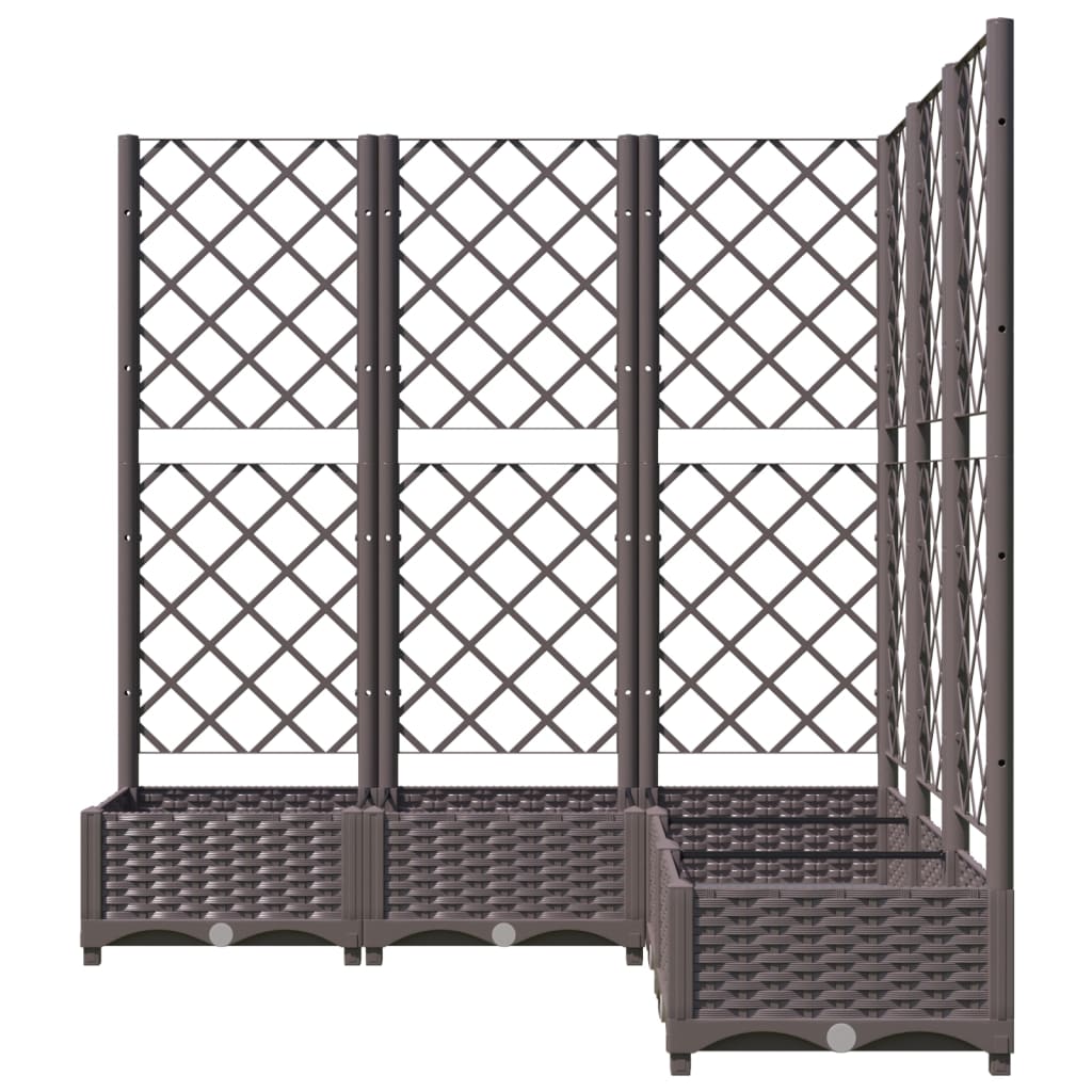 Vrtna sadilica s rešetkom smeđa 120 x 120 x 121,5 cm PP
