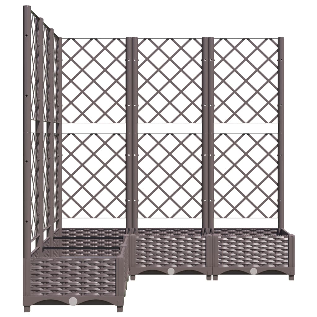 Vrtna sadilica s rešetkom smeđa 120 x 120 x 121,5 cm PP