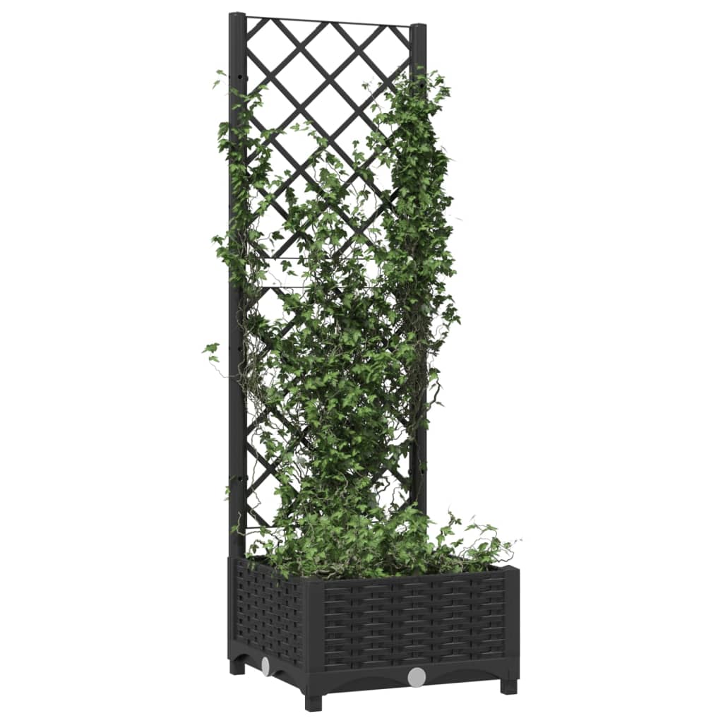 Vrtna žardinjera s rešetkom crna 40x40x121,5 cm PP