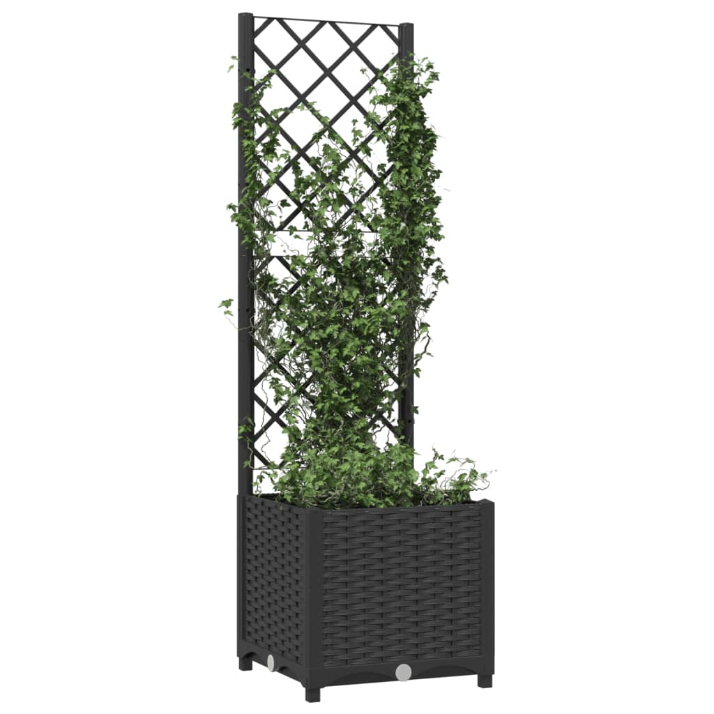 Vrtna žardinjera s rešetkom crna 40x40x136 cm PP