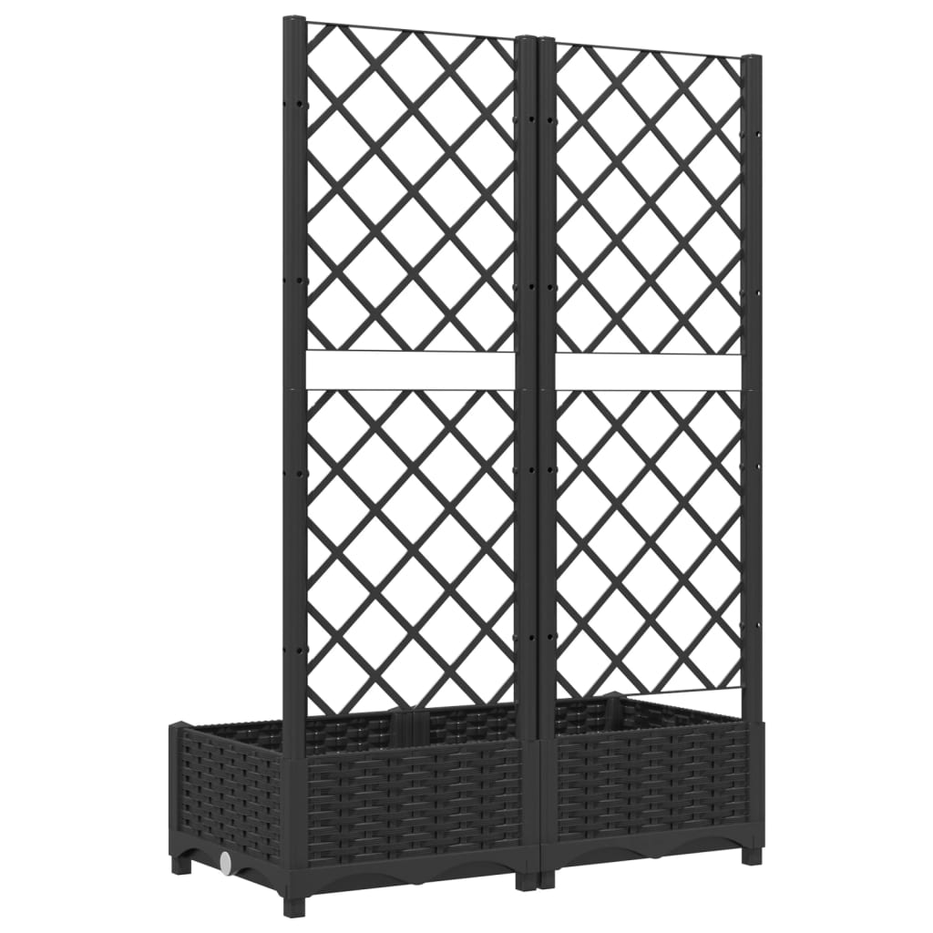 Vrtna žardinjera s rešetkom crna 80x40x121,5 cm PP
