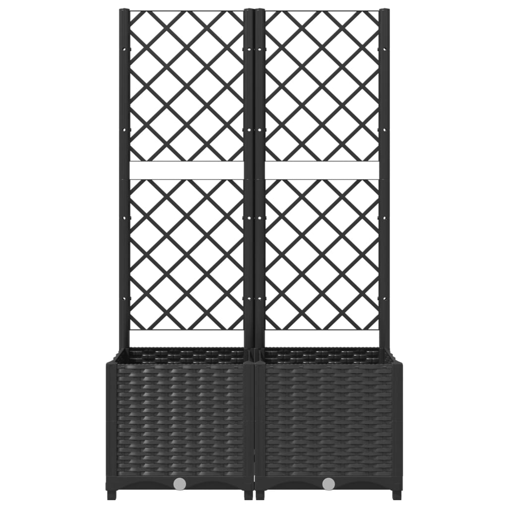 Vrtna žardinjera s rešetkom crna 80x40x136 cm PP