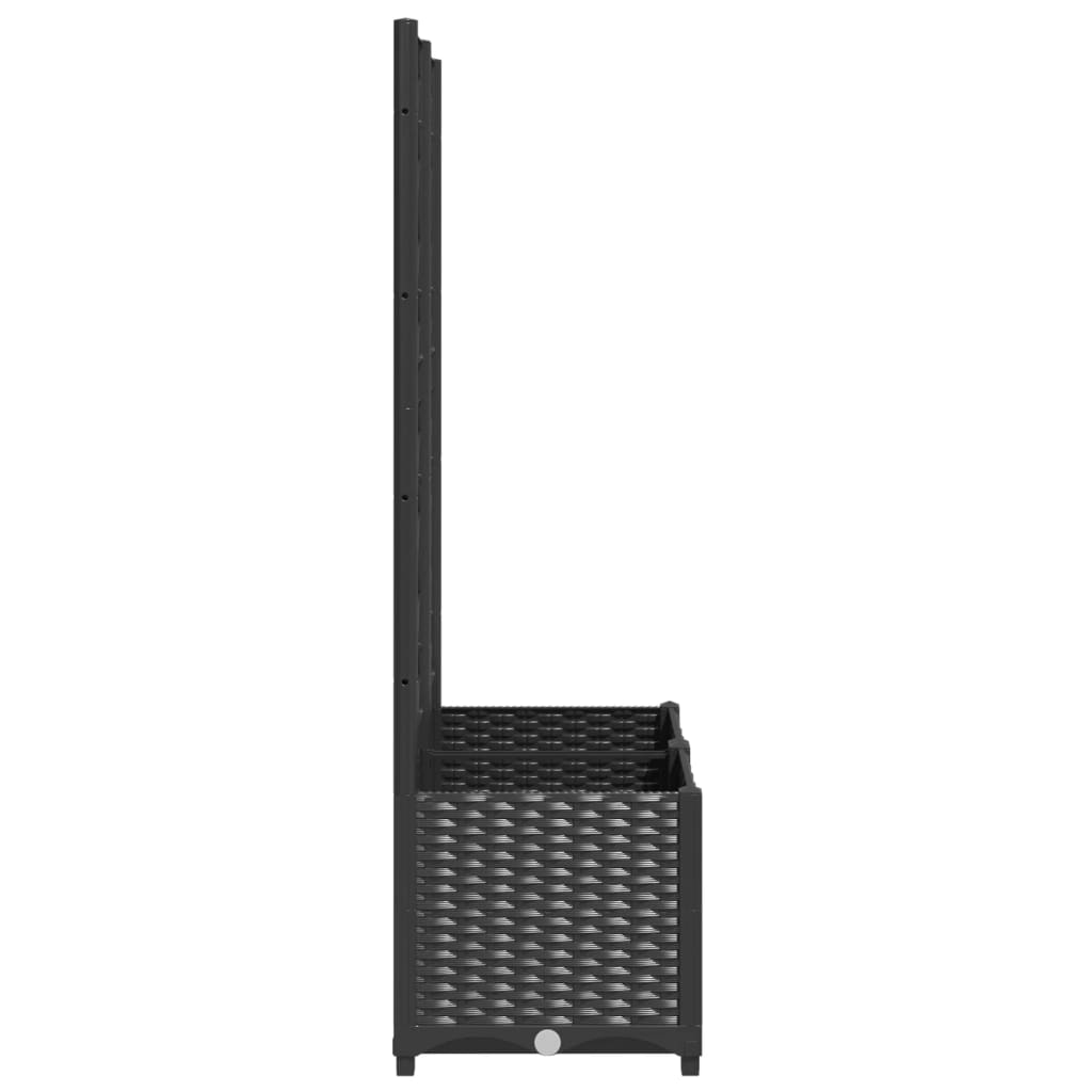 Vrtna žardinjera s rešetkom crna 80x40x136 cm PP