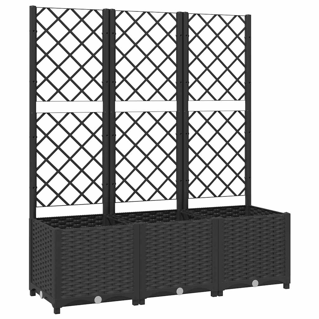 Vrtna žardinjera s rešetkom crna 120x40x136 cm PP