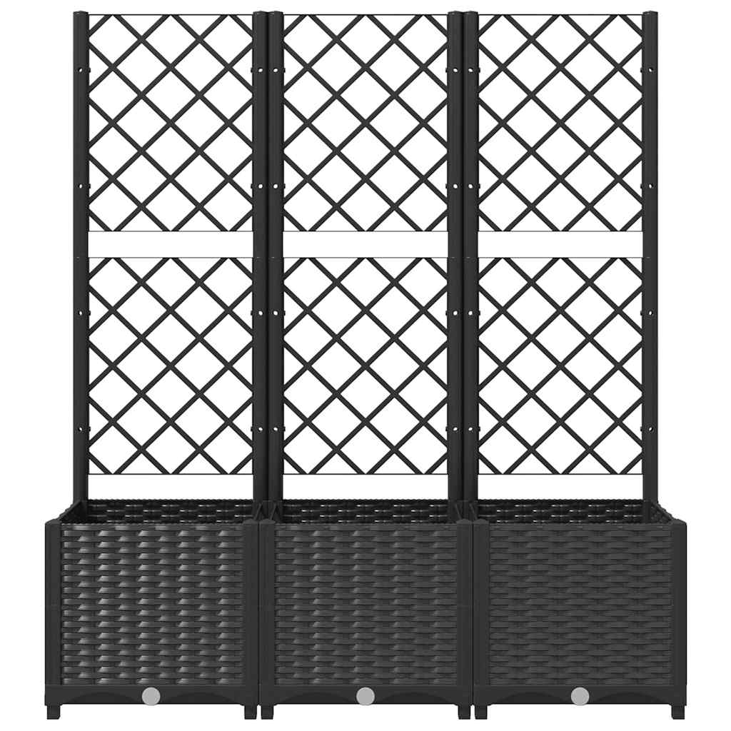 Vrtna žardinjera s rešetkom crna 120x40x136 cm PP