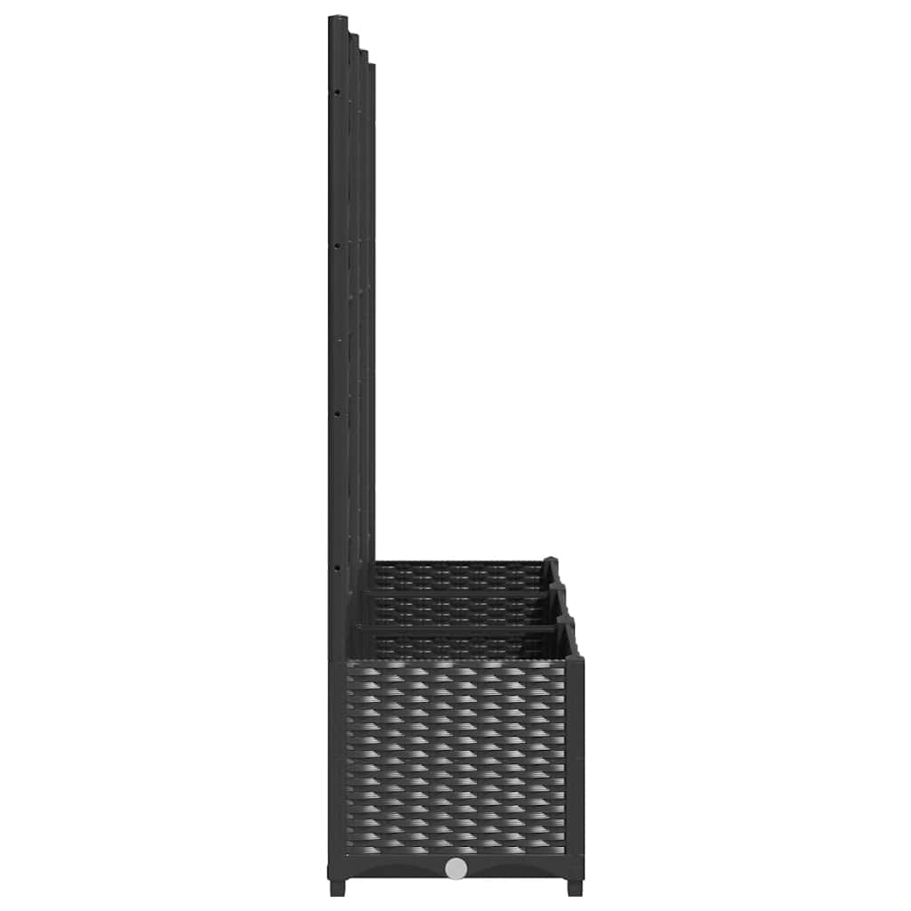 Vrtna žardinjera s rešetkom crna 120x40x136 cm PP