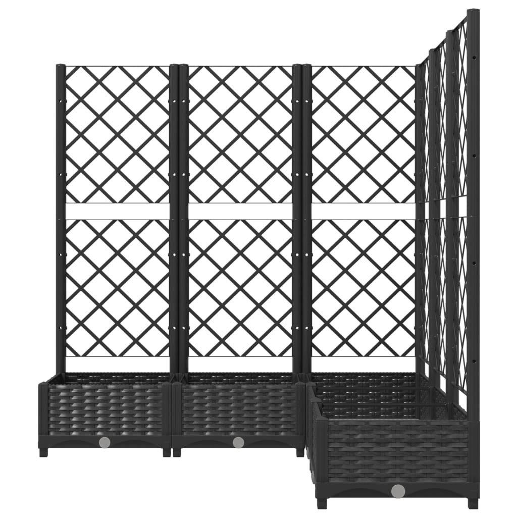 Vrtna sadilica s rešetkom crna 120 x 120 x 121,5 cm PP