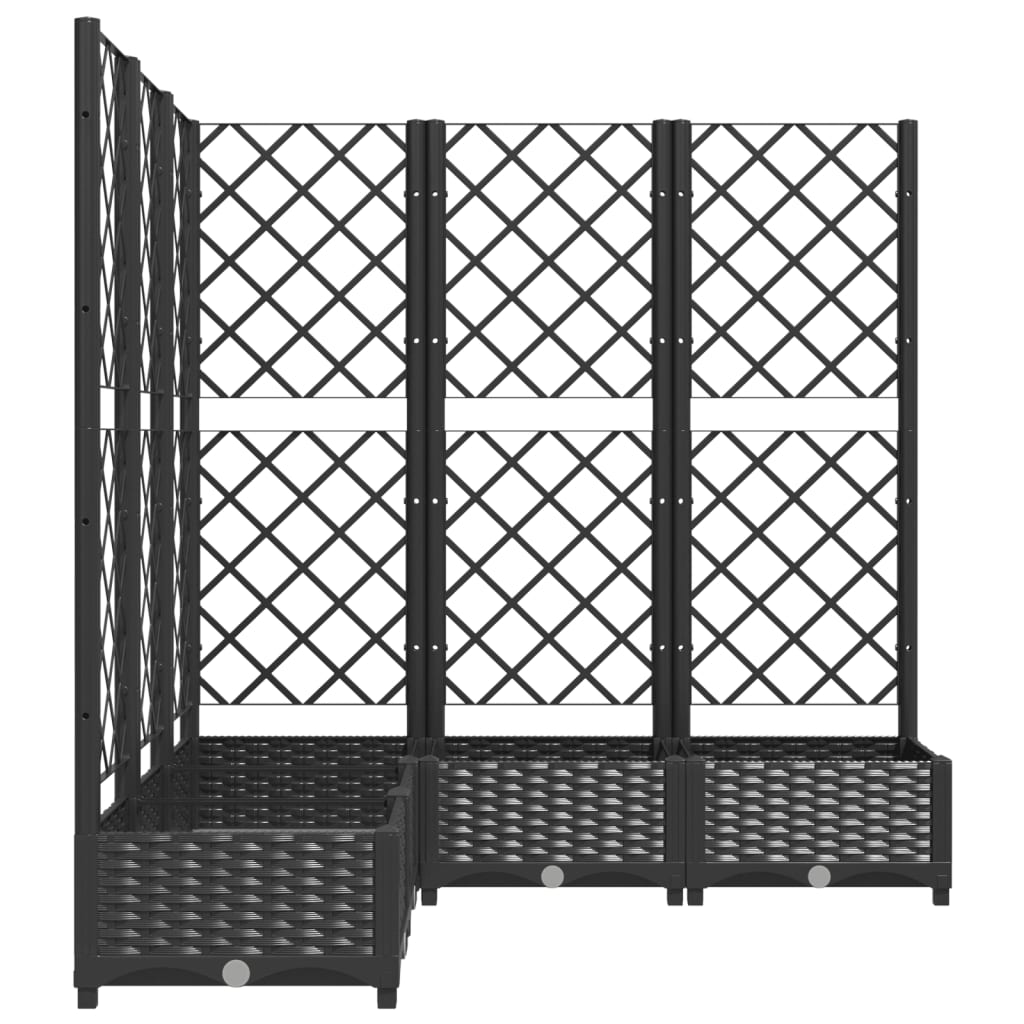 Vrtna sadilica s rešetkom crna 120 x 120 x 121,5 cm PP
