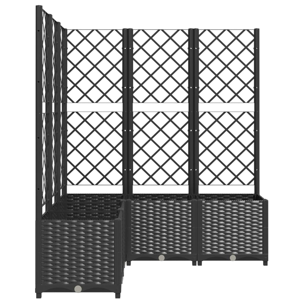 Vrtna sadilica s rešetkom crna 120 x 120 x 136 cm PP