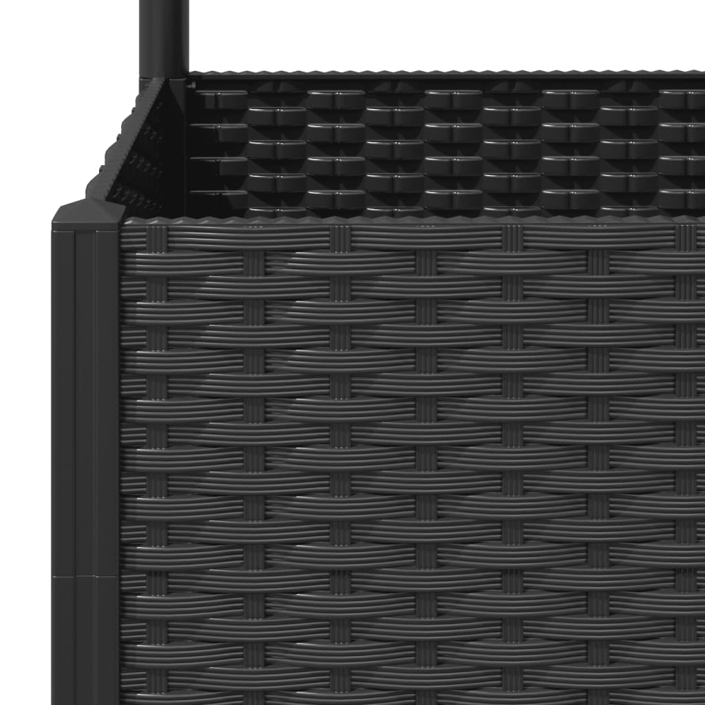 Vrtna sadilica s rešetkom crna 120 x 120 x 136 cm PP