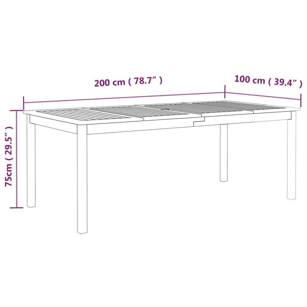 Vrtni stol sivi 200 x 100 x 75 cm od masivnog bagremovog drva