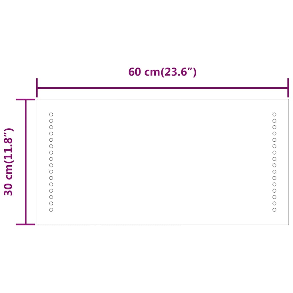 LED kupaonsko ogledalo 60x30 cm