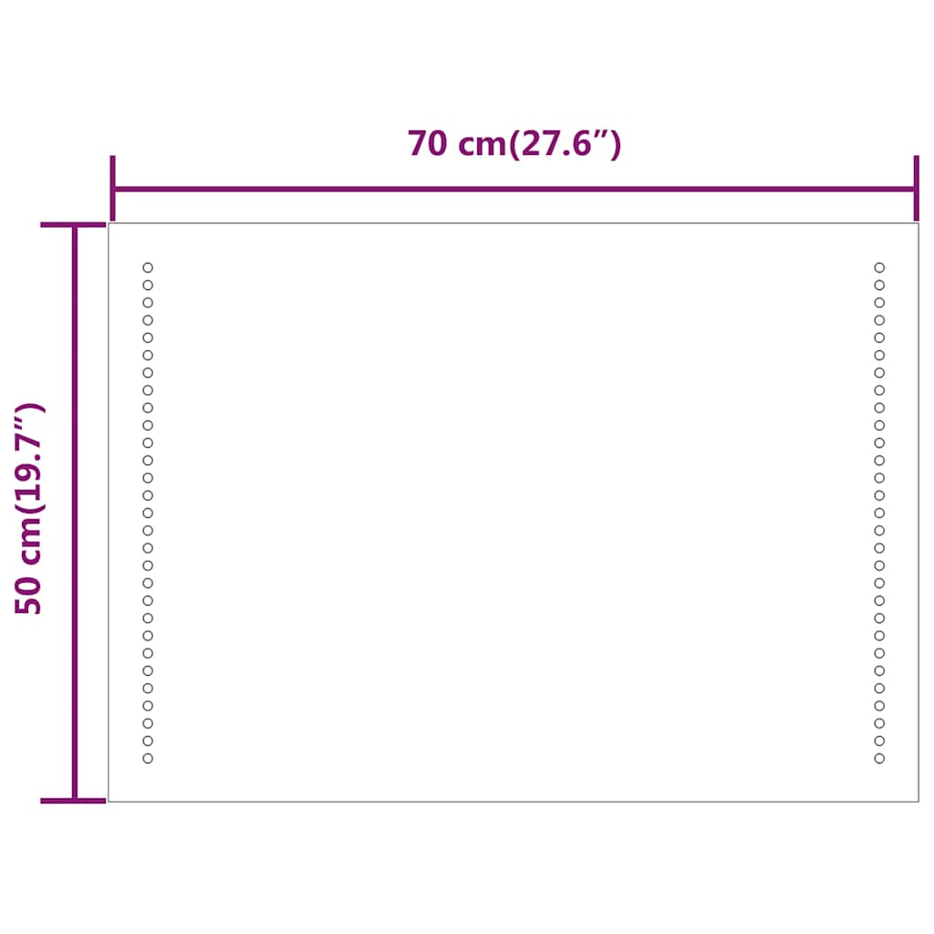 LED kupaonsko ogledalo 70x50 cm