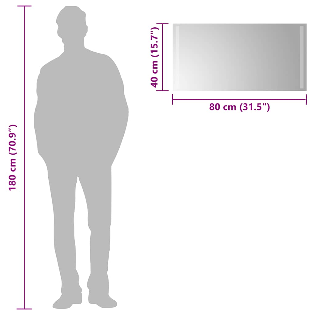 LED kupaonsko ogledalo 80x40 cm