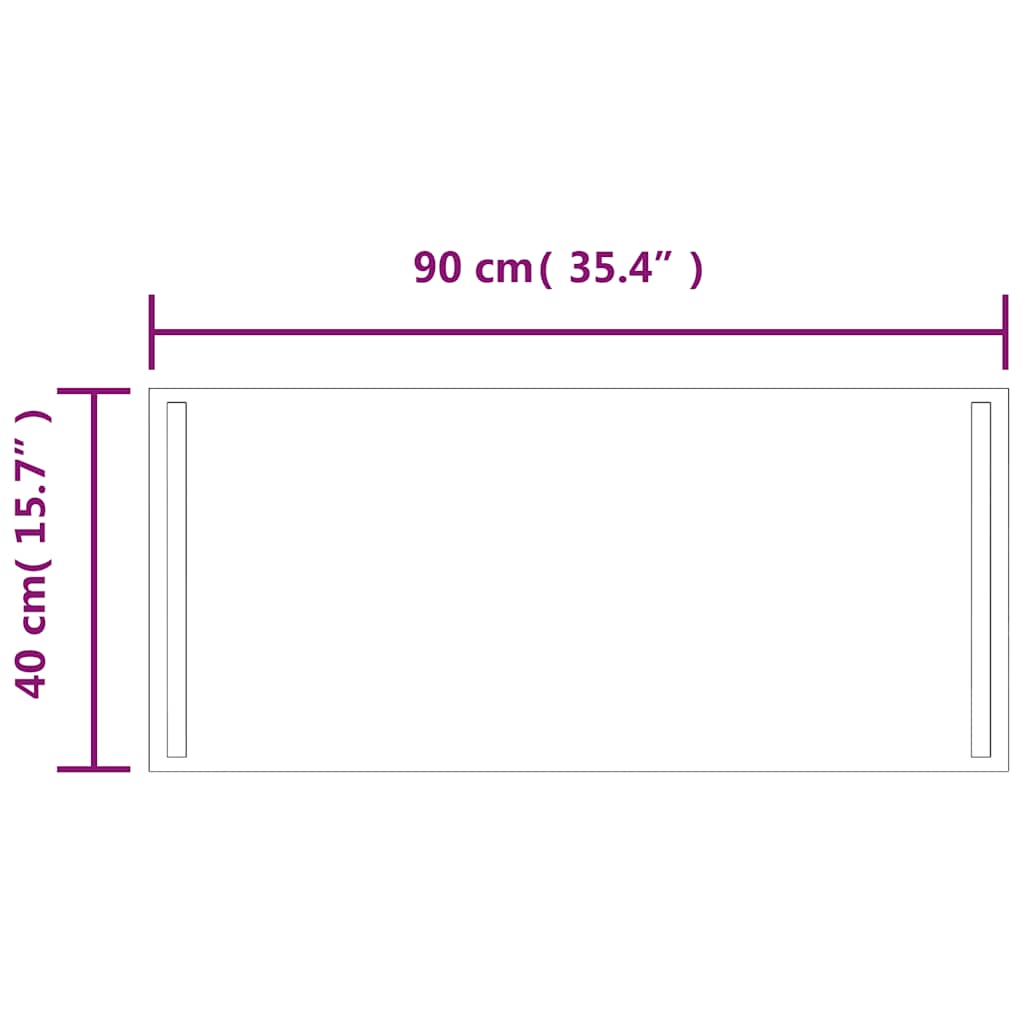 LED kupaonsko ogledalo 90x40 cm