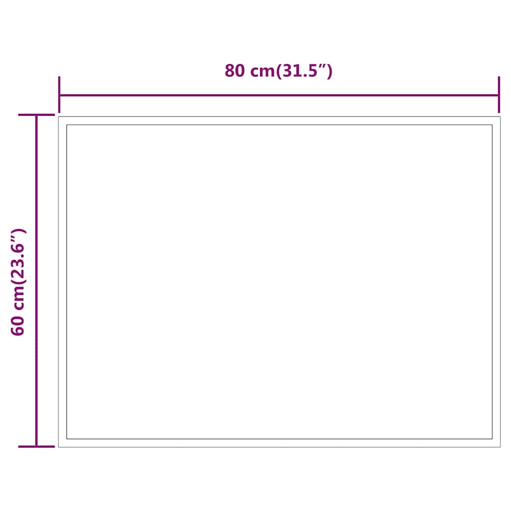 LED kupaonsko ogledalo 80x60 cm