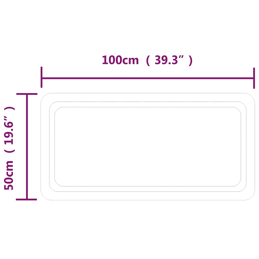 LED kupaonsko ogledalo 100x50 cm