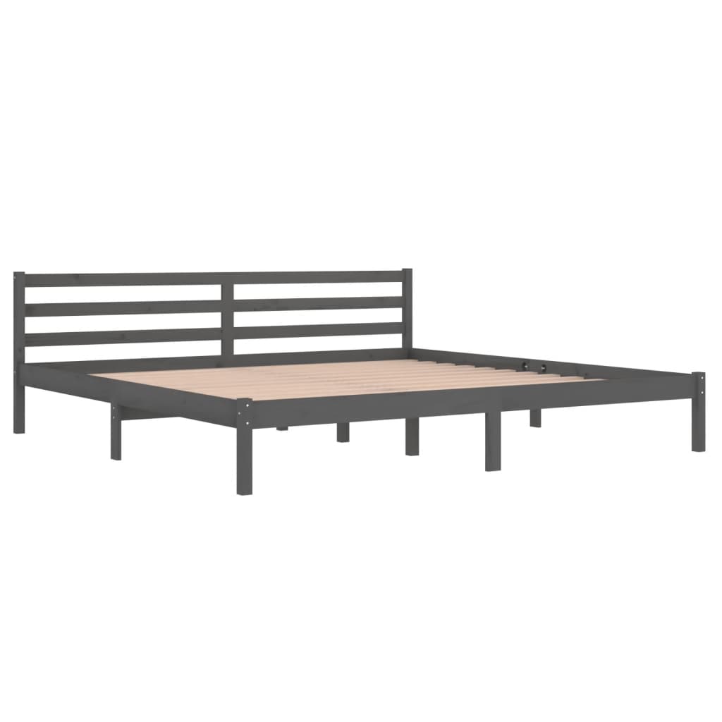 Okvir za krevet od masivne borovine 200 x 200 cm sivi