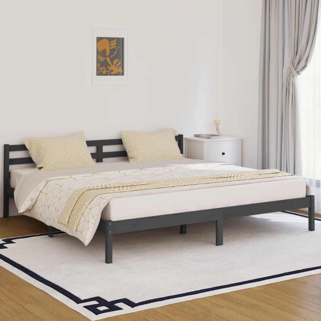 Okvir za krevet od masivne borovine 200 x 200 cm sivi