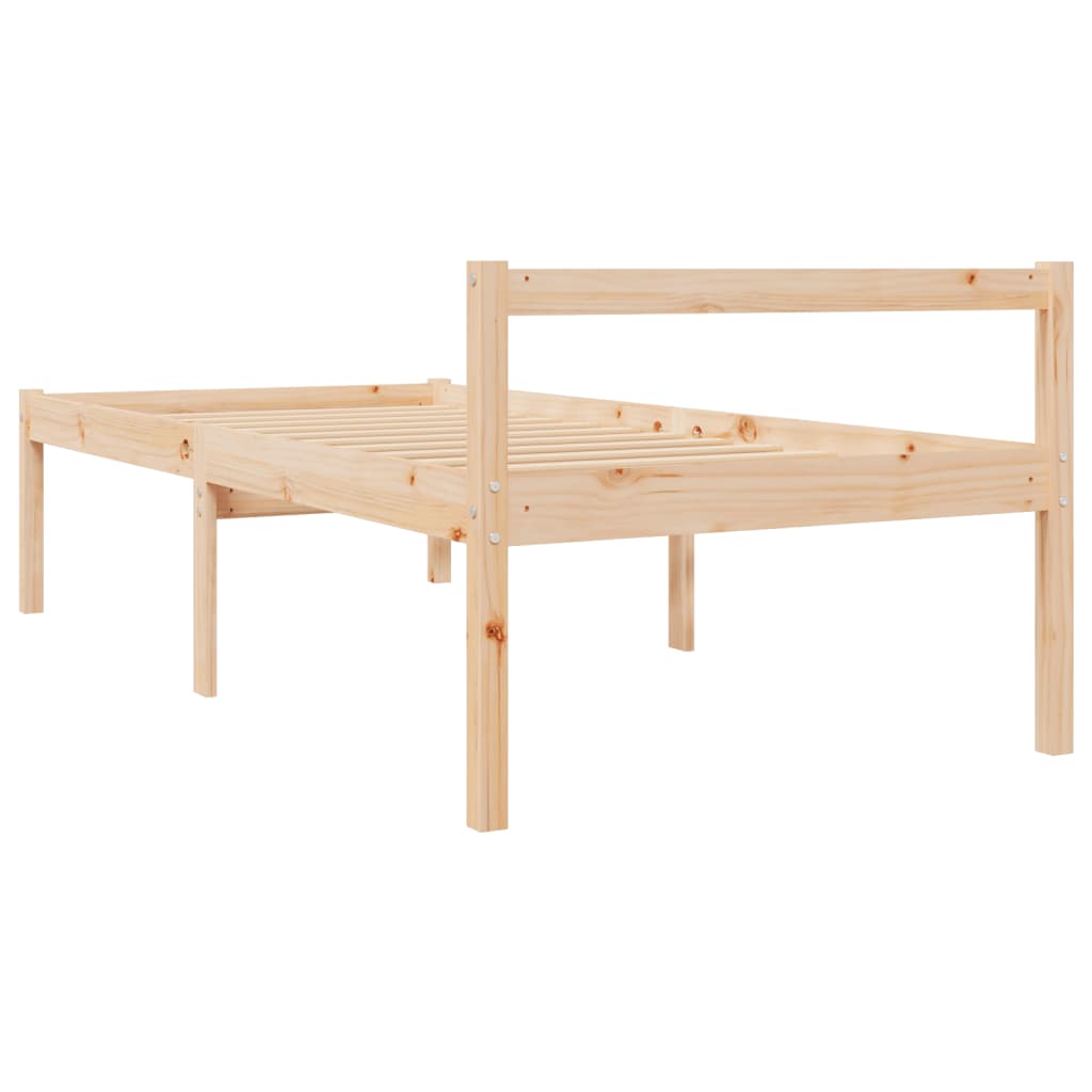 Krevet za starije osobe 75 x 190 cm mali od masivne borovine