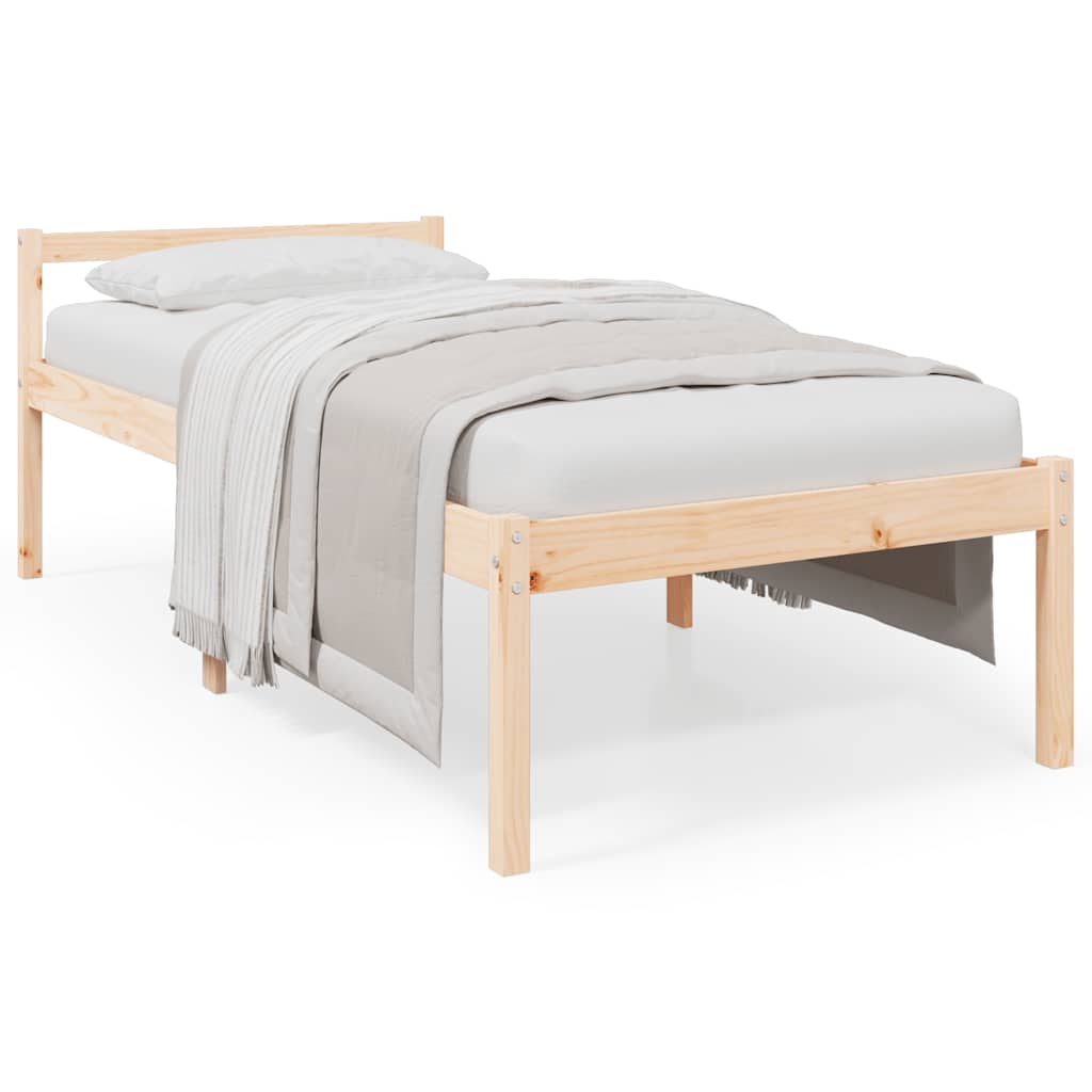 Krevet za starije osobe 90 x 190 cm mali od masivne borovine