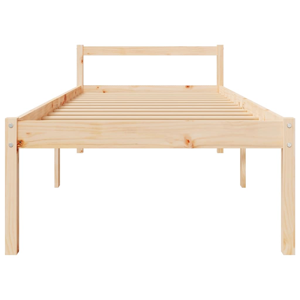 Krevet za starije osobe 90 x 190 cm mali od masivne borovine