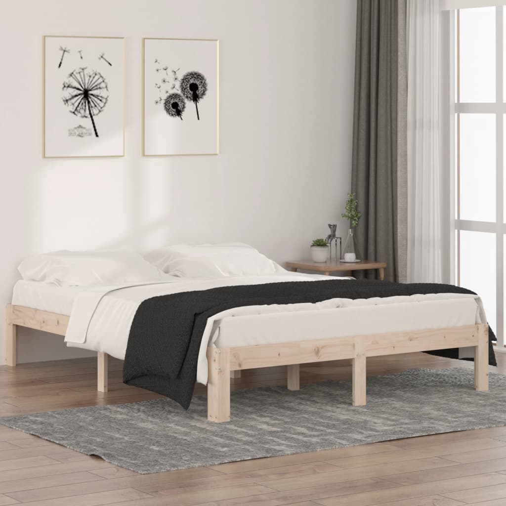 Okvir za krevet od masivne borovine 140 x 190 cm