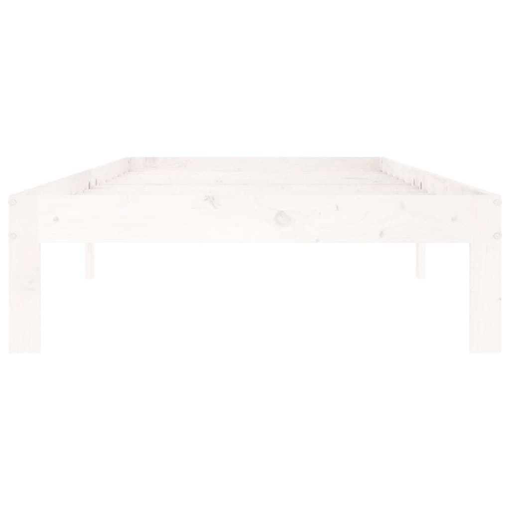 Okvir za krevet od masivne borovine bijeli 90 x 200 cm
