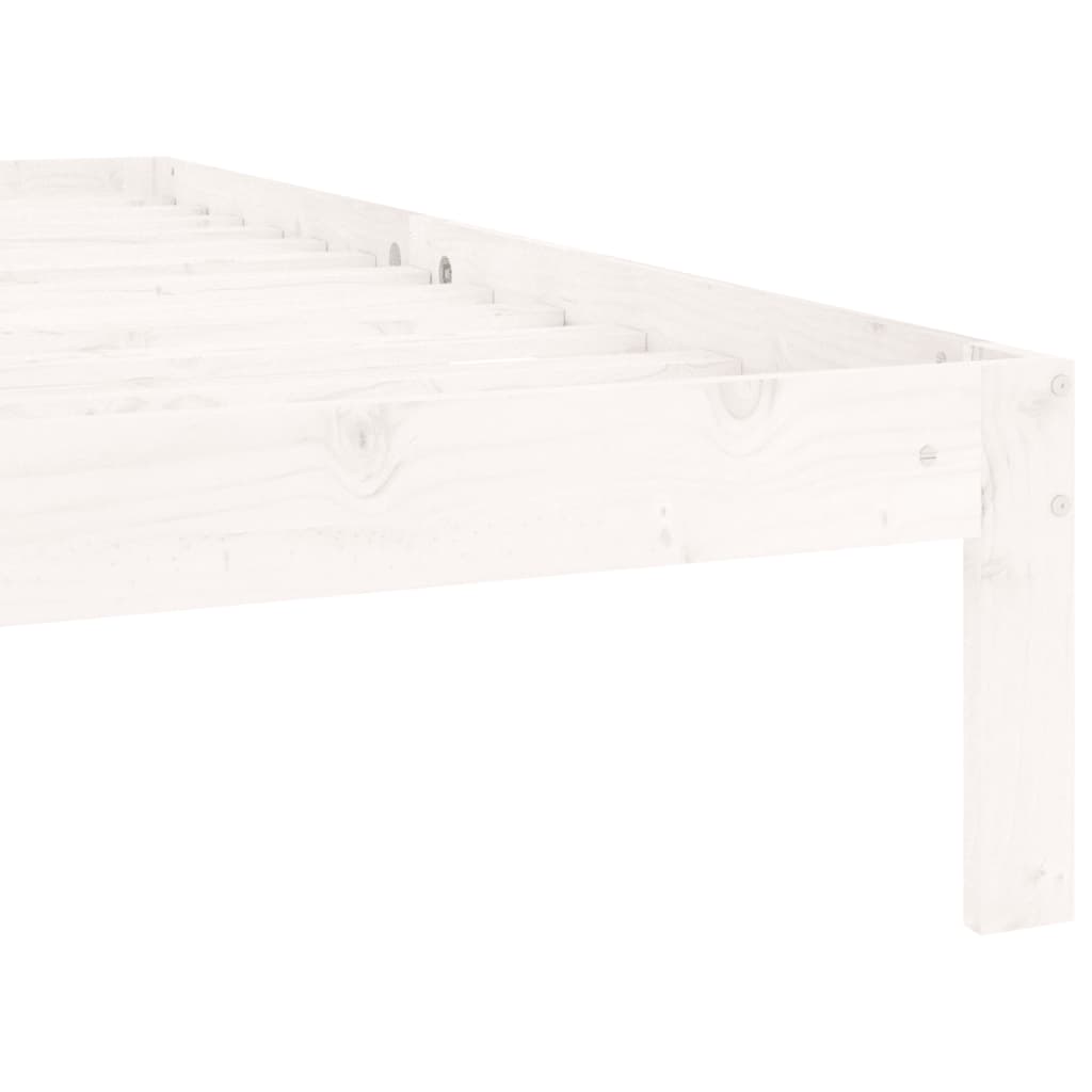 Okvir za krevet od masivne borovine bijeli 90 x 200 cm