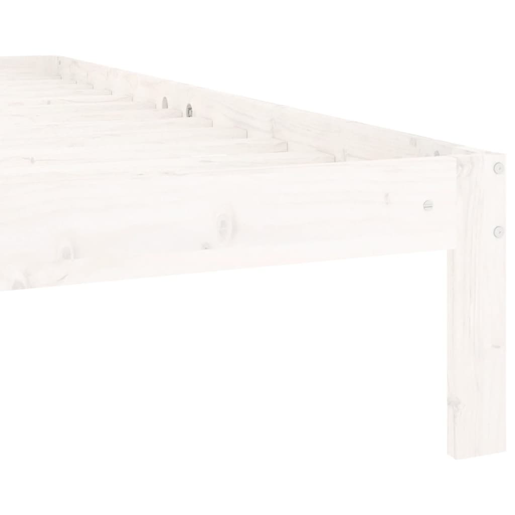 Okvir za krevet od masivne borovine bijeli 120 x 200 cm