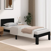 Okvir za krevet od masivnog drva crni 75 x 190 cm mali