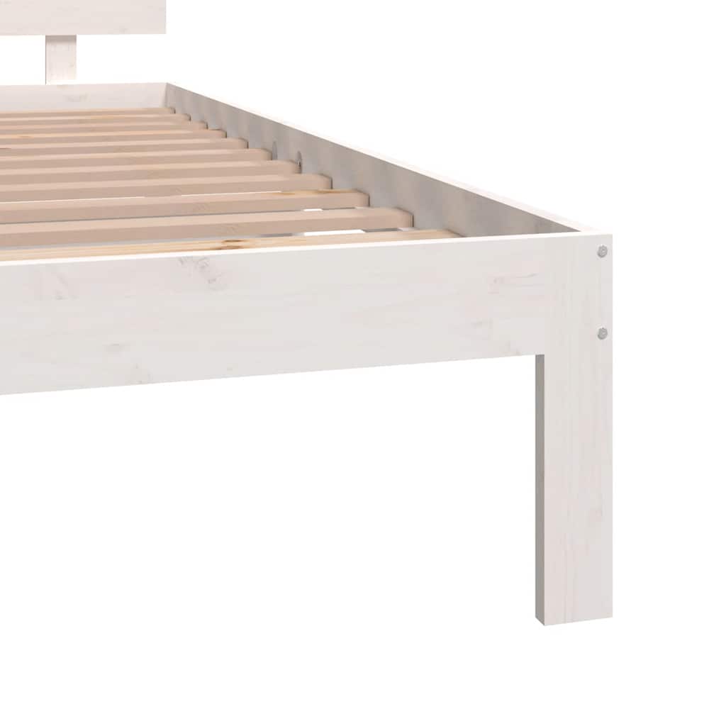 Okvir za krevet od masivne borovine bijeli 150 x 200 cm king