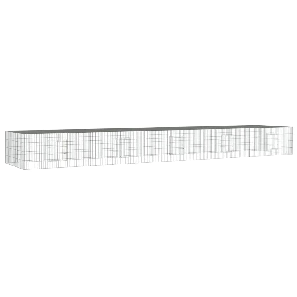 Kavez za zečeve s 5 panela 541x109x54 cm od pocinčanog željeza