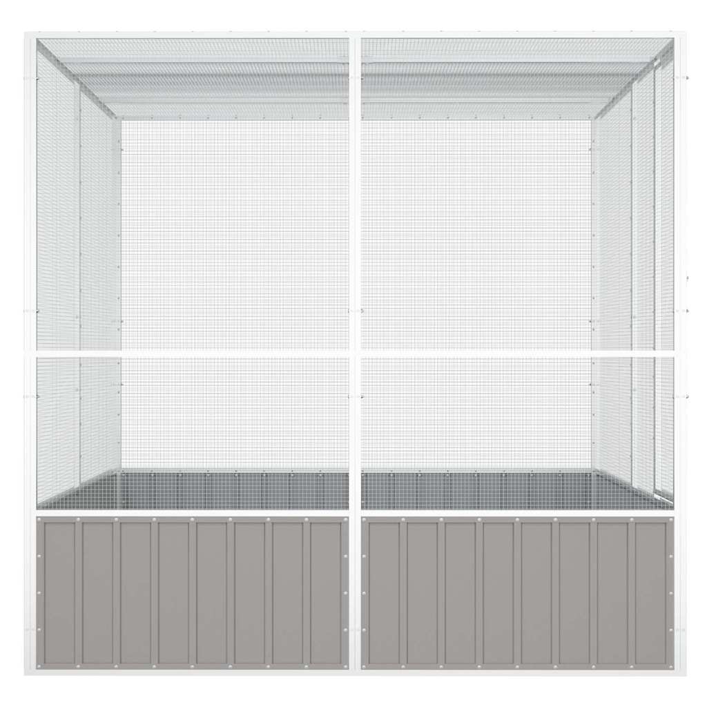 Kavez za ptice sivi 213,5x217,5x211,5 cm od pocinčanog čelika