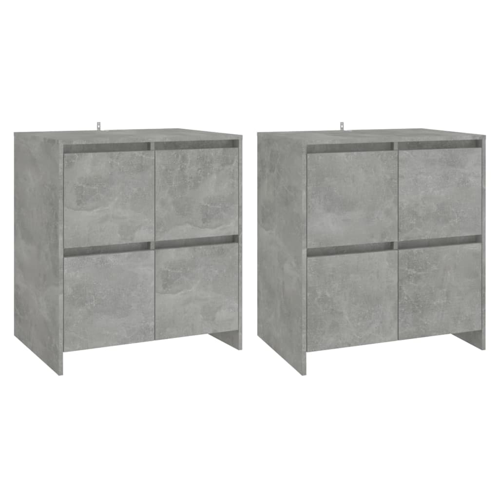 Komode 2 kom siva boja betona 70 x 41 x 75 cm konstruirano drvo