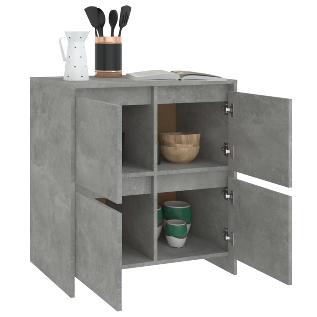 Komode 2 kom siva boja betona 70 x 41 x 75 cm konstruirano drvo