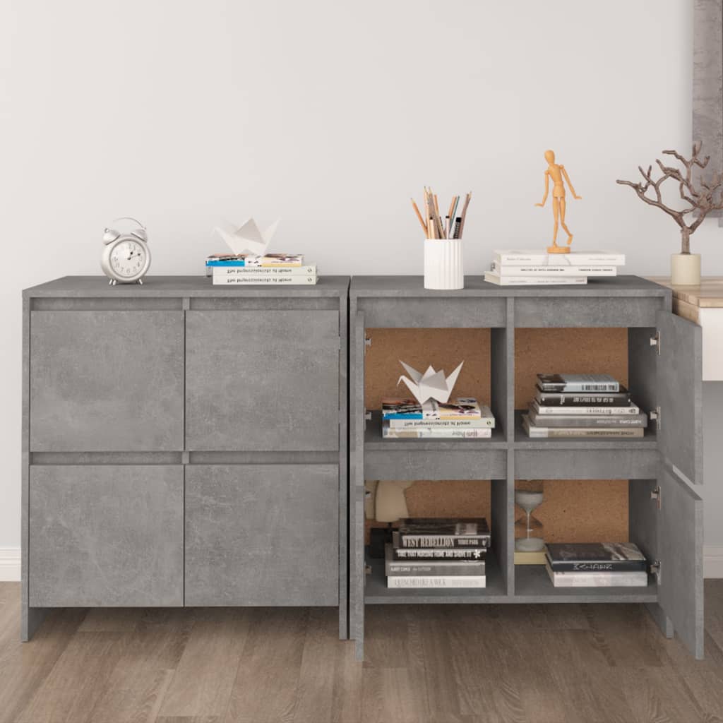 Komode 2 kom siva boja betona 70 x 41 x 75 cm konstruirano drvo