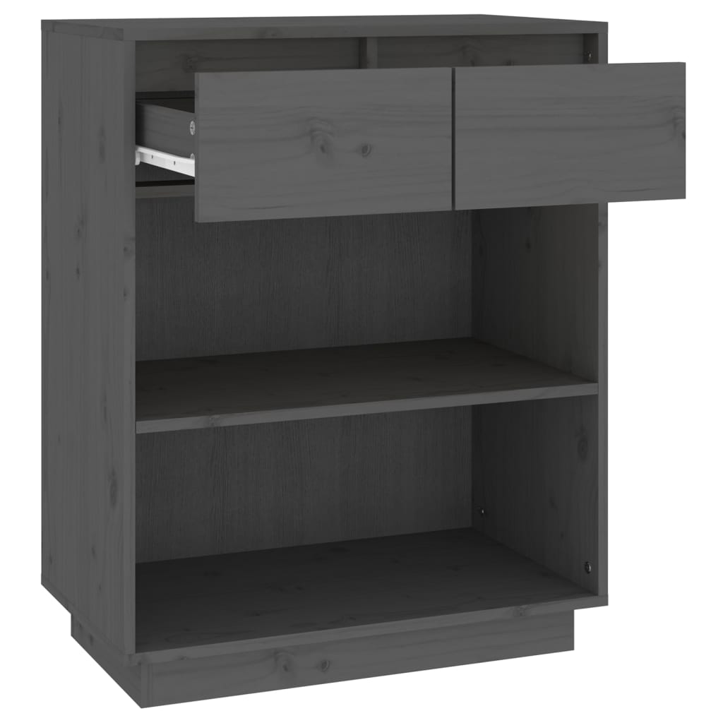 Konzolni ormarić sivi 60 x 34 x 75 cm od masivne borovine