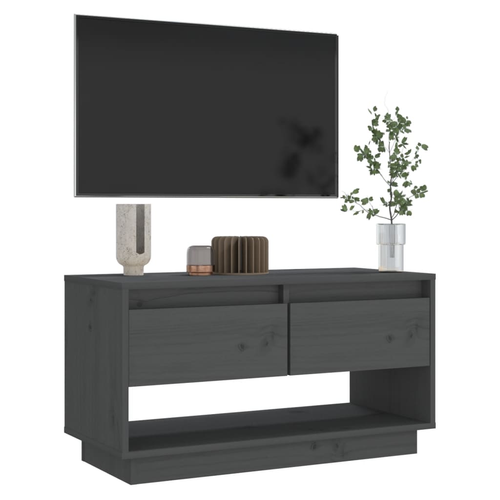 TV ormarić sivi 74 x 34 x 40 cm od masivne borovine