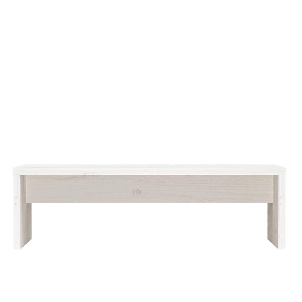Stalak za monitor bijeli 50 x 27 x 15 cm od masivne borovine