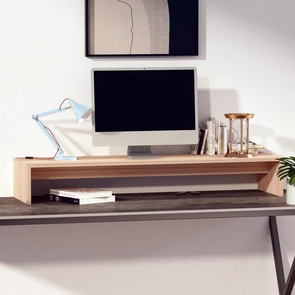 Stalak za monitor 100 x 27 x 15 cm od masivne borovine