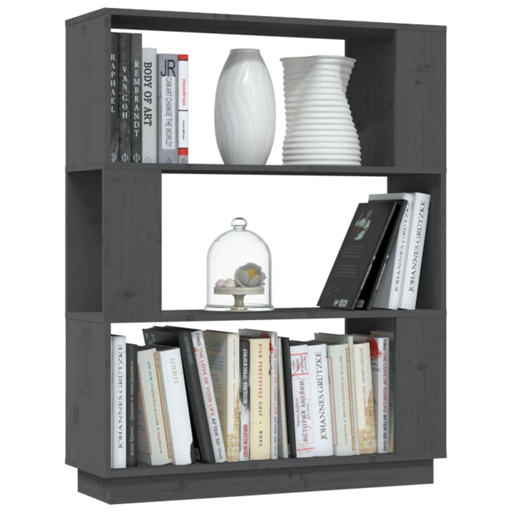 Ormarić za knjige / pregrada sivi 80x25x101 cm od borovine