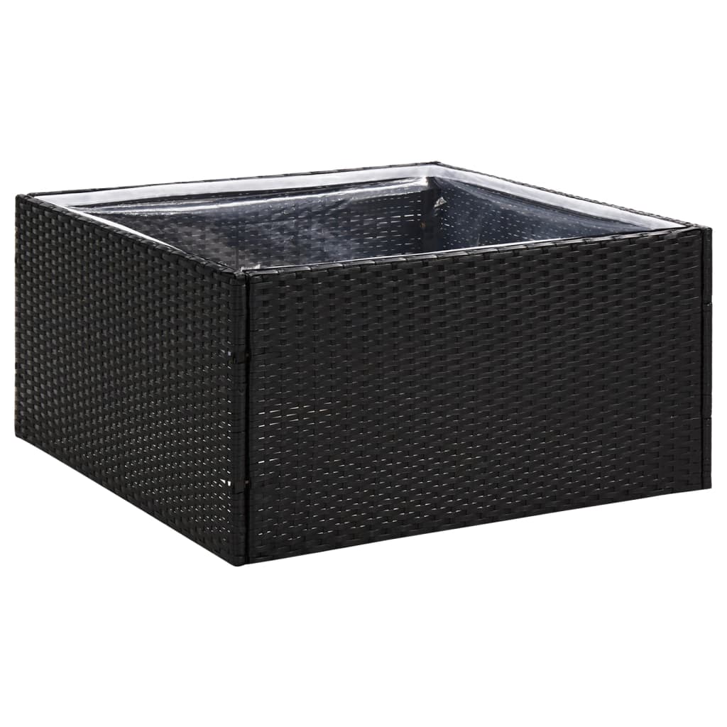 Vrtna sadilica crna 80 x 80 x 40 cm od poliratana